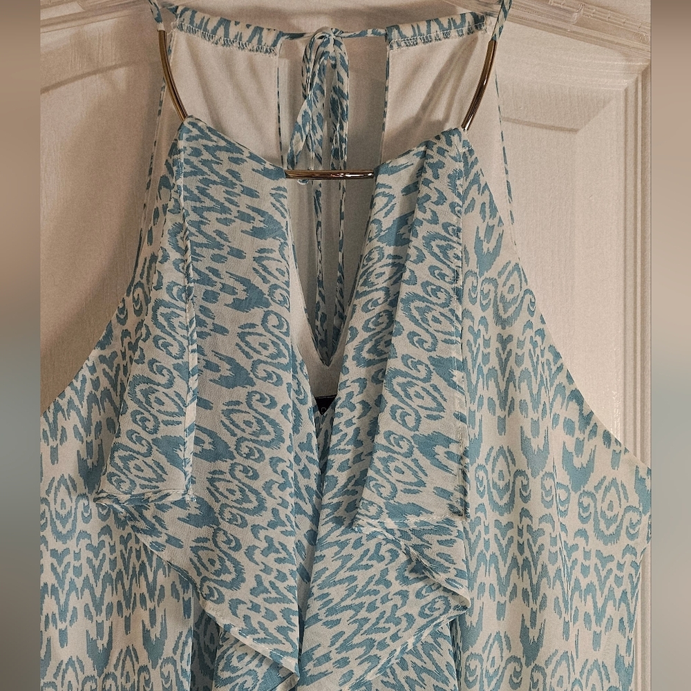 B. Smart Blue Patterned Mini Dress - Picture 4 of 4
